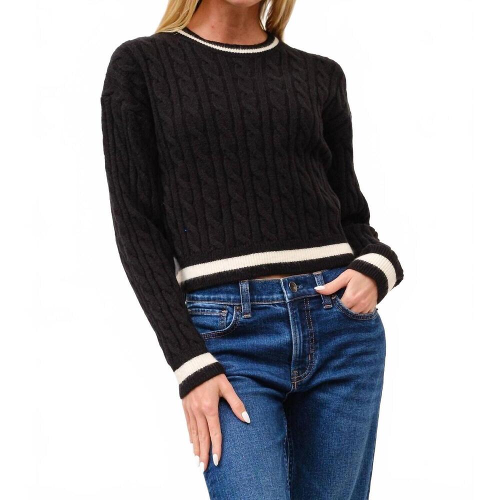 NEW CIELO houston cropped sweater in black